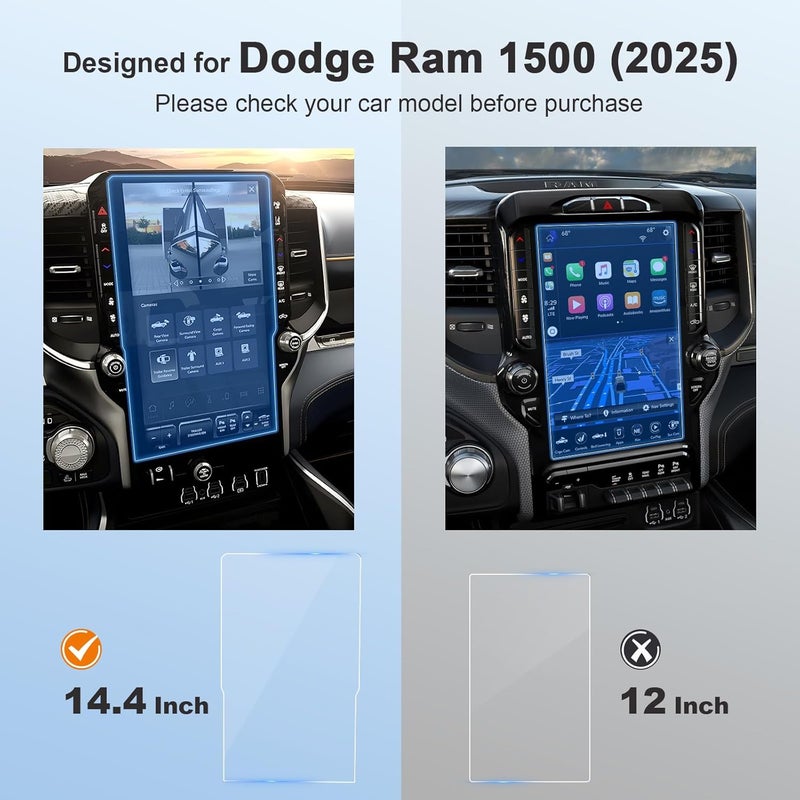BSTW 2025 Ram 1500 Tungsten Screen Protector for 2025 2026 Dodge Ram 1500 Tungsten Uconnect 5 Nav 14.4-In Display for Ram Truck Accessories 9H Anti Glare Tempered Glass Film (2025 Ram 14.4-In Matte) - Image 3
